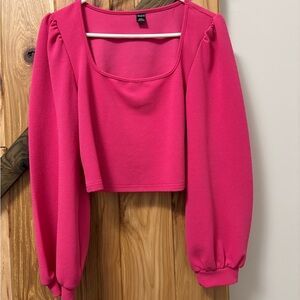 SHEIN Fuchsia Blouse with Puff Sleeves